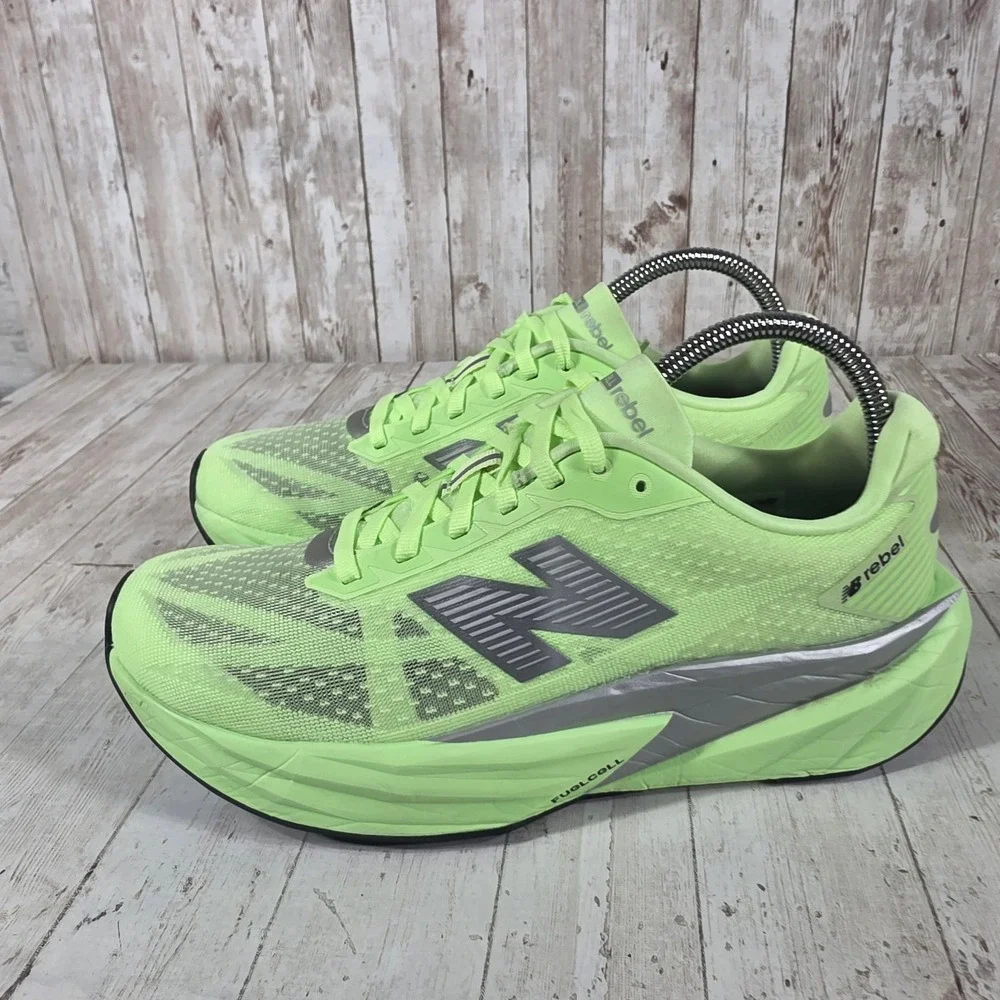 New Balance FuelCell Rebel v4 Neon Lime Green Silver‎ Run Shoes WFCXLZ5 Mens 8